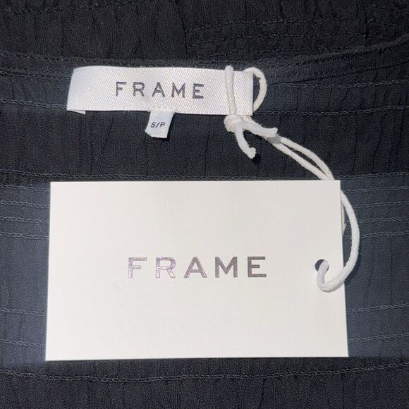 NWT Frame Ruched Black Ling Sleeve Blouse Small - Picture 10 of 11
